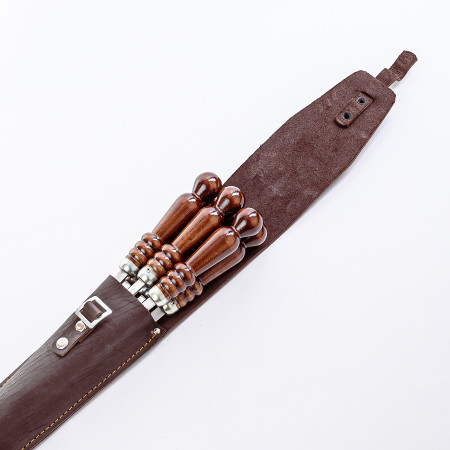 A set of skewers 670*12*3 mm in brown leather case в Набережных Челнах